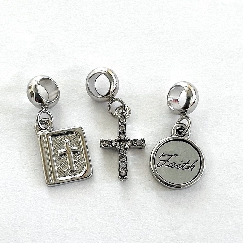 Bible Faith Cross Charm Set of 3